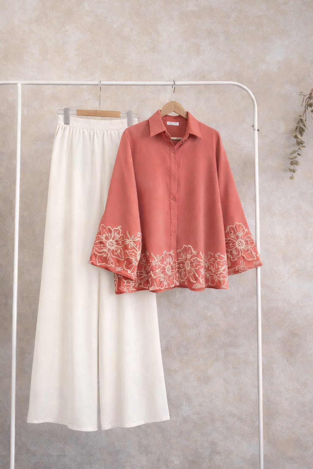 Kriti Embroidered Co-Ord Set - Dusky Pink