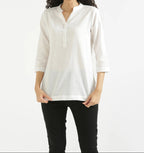 Kareena White Linen Short Kurta