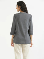 Katrina Light Grey Linen Short Kurta