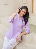 Rashmika Trending Lilac Linen Short Kurta