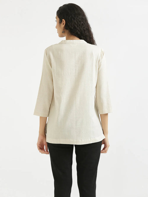 Hot Selling Ecru Linen Short Kurta