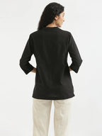 Trending Black Linen Short Kurta