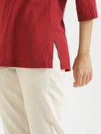 Best-Selling Red Linen Short Kurta
